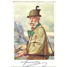 Portrait of Franz Joseph in hunting uniform (2) , drawn variant