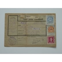Postal dispatch note and stamps Hungary , Fieldpost , payroll Austria