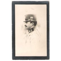 Funeral topic - black frame on the postcard