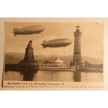 Extraordinary postcard - two airships GRAF ZEPPELIN 