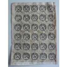 Deed with thirty pieces of 20 guilden fee stamps