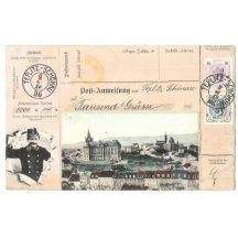 Teplice - Sanov, post man and stamps of Franz Joseph
