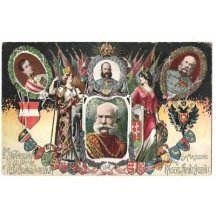 Barevná verze portrétů císaře Franz Josefa, s využitím pestrých barev