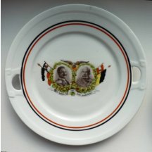 Talíř s dvojportrétem císaře Viléma a Františka Josefa / 1914 