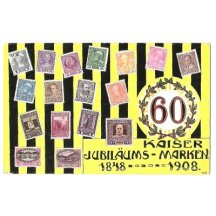 Postcard with jubilee series of stamps Franz Joseph (4)