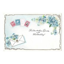 Postcard with printed stamps Germany , Austria , Turkey