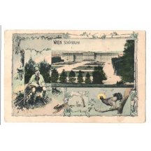 Franz Joseph in huntig suit and view to Schönbrunn