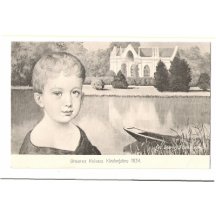 Franz Joseph I. at the lake with boat