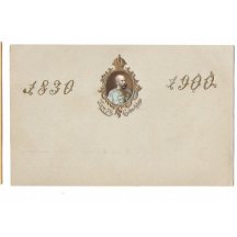 Na světlefialovém podkladu portrét našeho císaře