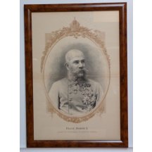 Franz Joseph in flower frame with crown
