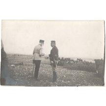 Military exercise - Franz Joseph and officer / private photo from maneuvers