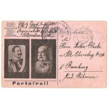 Franz Joseph and Wilhelm in black frame , eight - language description