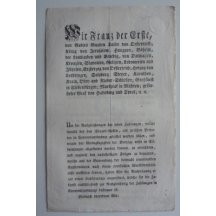 Cirkulář Františka Josefa I.- na vydání mincí 1/4, 1/2 a 1 Kreutzer