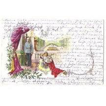 Stojící Franz Josef s rakouskými znaky