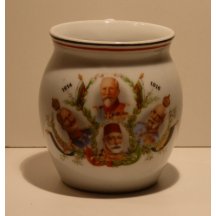 Baculatý hrneček s portréty čtyř evropských mocnářů