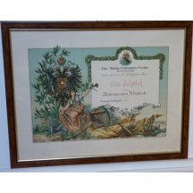 Memorial document with a portrait of Franz Joseph