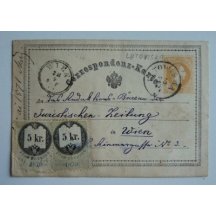 2 Kreuzer stationery - with two stamps 