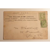 British postcard, evaluated with cutting from pillar, very rare