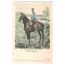 Franz Josef I. na koni, barevná kresba, Vídeň