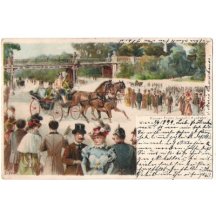 Painted postcard - in coach