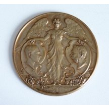 Medaile - motiv andělé a císař František Josef