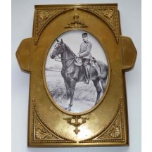 Franz Joseph I. on horse / brass - frame size A4 - beautiful handmade 