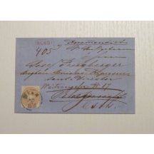 Registrated letter evaluated with 15 kr stamp, black, blue and red postmark