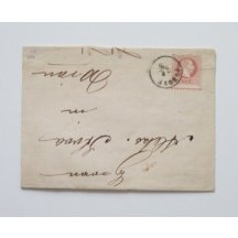 Letter evaluated with 5 Kr. post stamp with lower bar