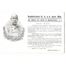 Ručně psané vyjádření Františka Josefa