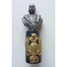 Busta císaře FJI - zřejmě patinovaný zinek / cca 2,6 kg