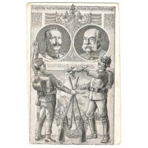 Franz Joseph and Wilhem with eagle, there are soldiers under them