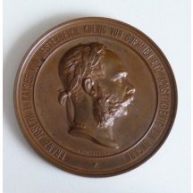 Portrét Franz Josefa na bronzové medaili