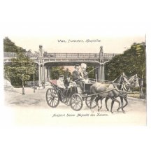 Císař Franz Josef projíždí hlavní álejí v Pratru