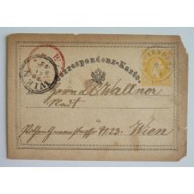 Austria - 2 Kreuzer stationery .... Interestingly red stamp / low frequency 