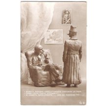 Emperors and caricatures of clay / Franz Joseph and Wilhelm look at war's map