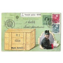 Poastman - dispatch note and stamps of Franz Joseph