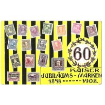 Postcard with jubilee series of stamps Franz Joseph (3)