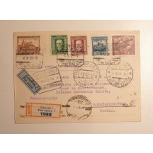 Correspondence card with interesting airmail stamps