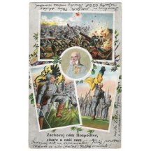 Fight of soldiers and paying tribute to Franz Joseph , Czech version