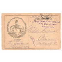 Triple alliance in oval frame , field postcard