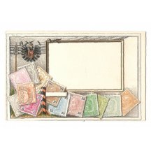 Stamps and eagle - unused postcard (3)