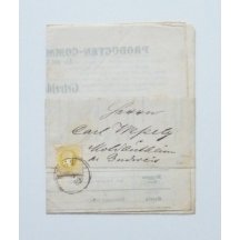 Newspaper tape franked 2 Kreuzer stamp