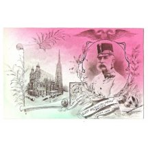 Portrait of emperor Franz Joseph with church