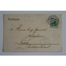 Postcard with income stamp Vaduz