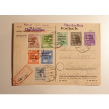 German correspondence card with overprint emissions - Soviet zone