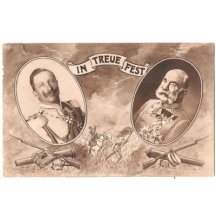 Military theme, fighting army and portraits of emperors