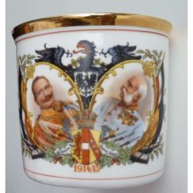 Velký hrníček - portréty císařů / zlacený okraj , vitrínová zachovalost