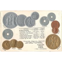 Pohlednice s mincemi- France, Francie