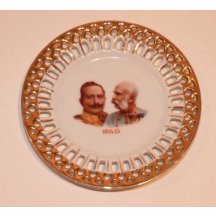 Decorative plate with portraits of Franz Joseph I. and Wilhelm II. (1914 - 15)