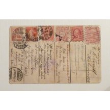 Esperanto postcard franked by stamps